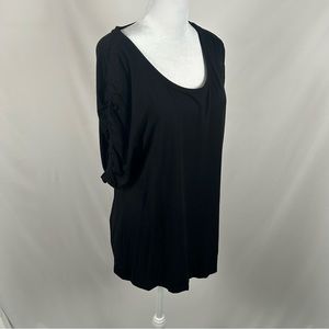 H by Halston Black Cinched Sleeve Top Size Medium